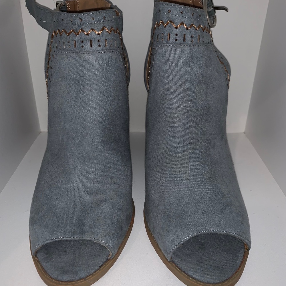 Boho Light Blue Chunky Heels